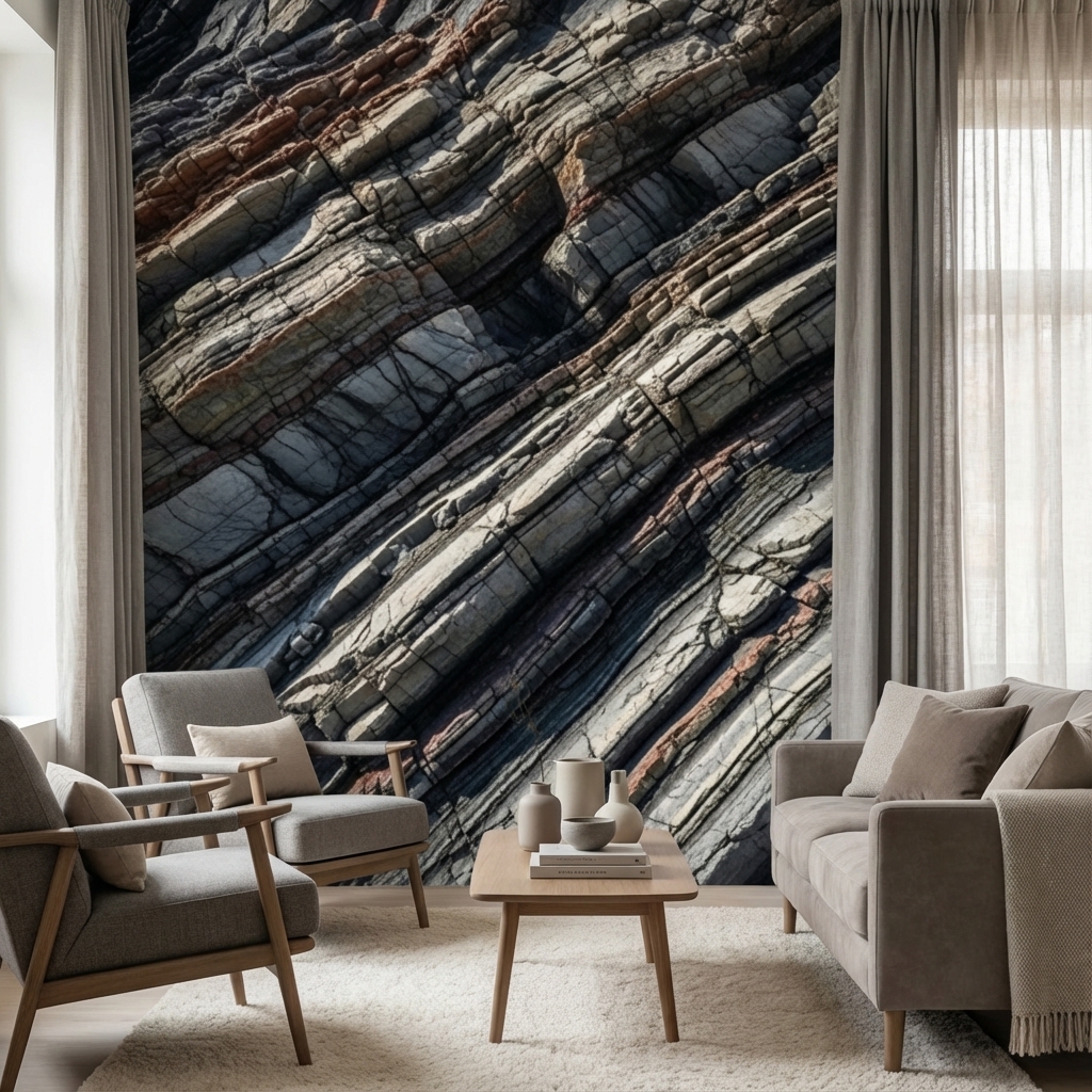 Doğal Kaya Dokulu Duvar Kağıdı – Peel & Stick Modern Taş Desenli Duvar Kağıdı