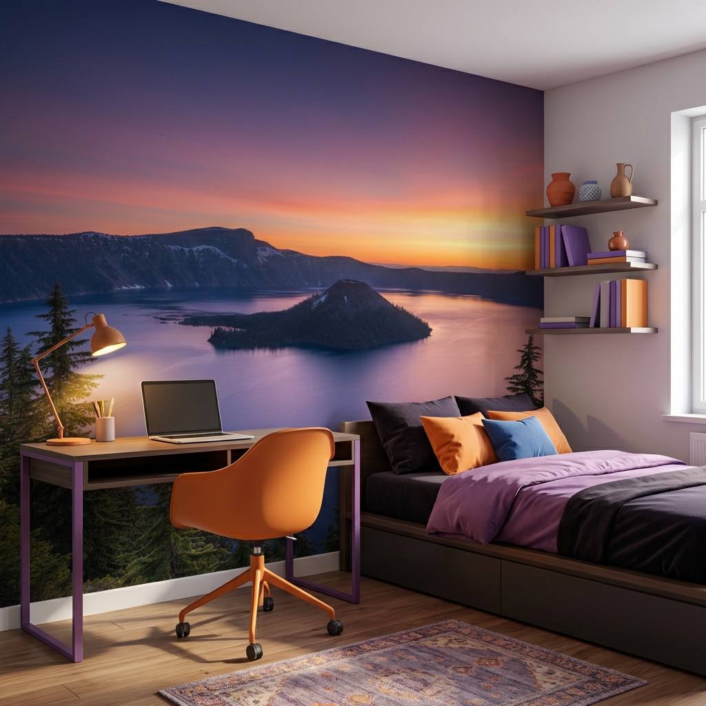 Gün Batımı Göl Manzarası Romantik Duvar Kağıdı