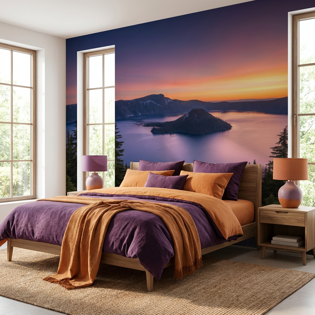 Gün Batımı Göl Manzarası Romantik Duvar Kağıdı