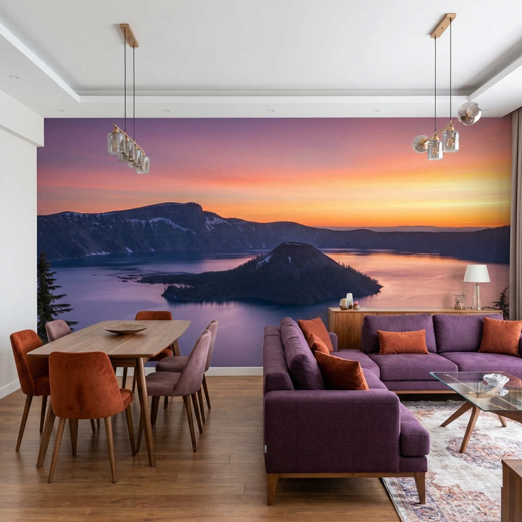 Gün Batımı Göl Manzarası Romantik Duvar Kağıdı