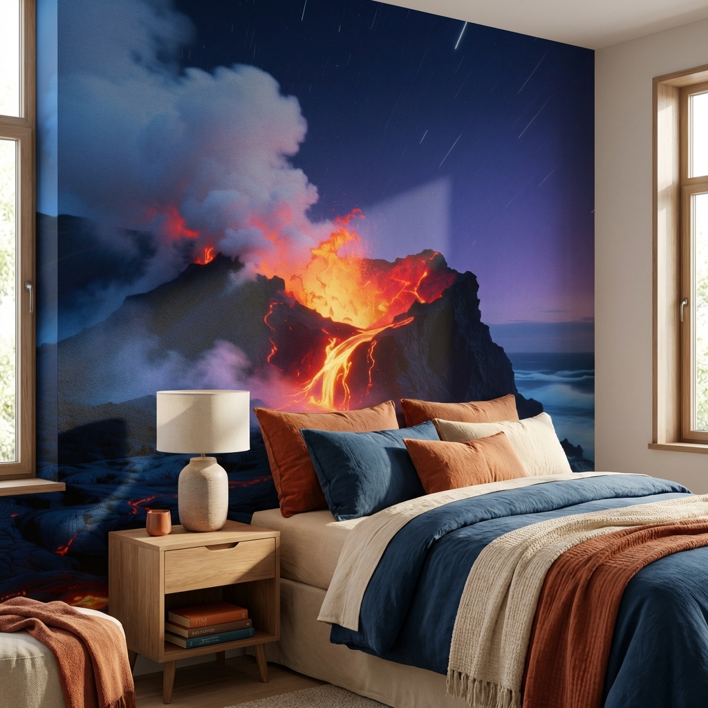 Lav Akışı ve Meteor Yağmuru Epik Duvar Kağıdı