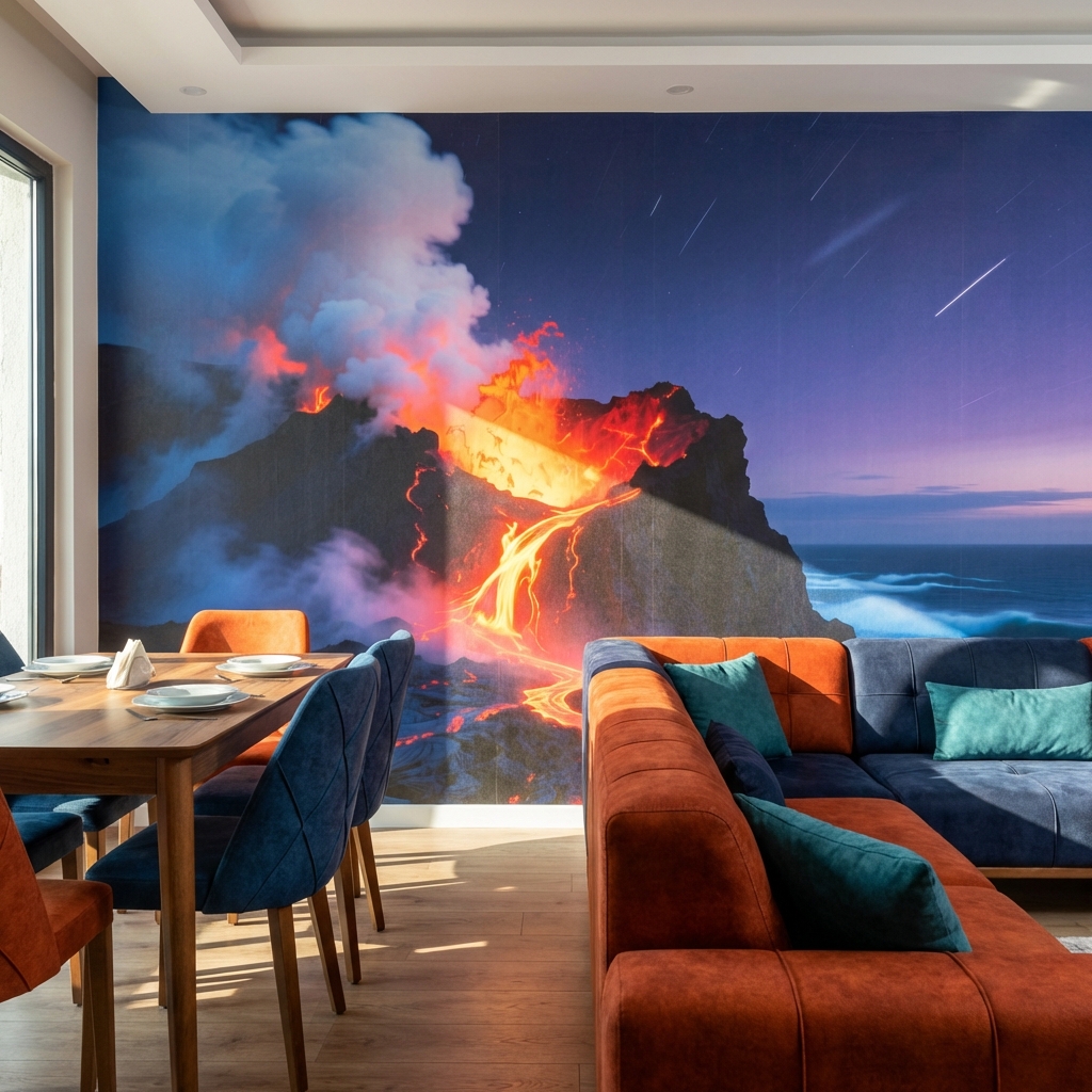 Lav Akışı ve Meteor Yağmuru Epik Duvar Kağıdı