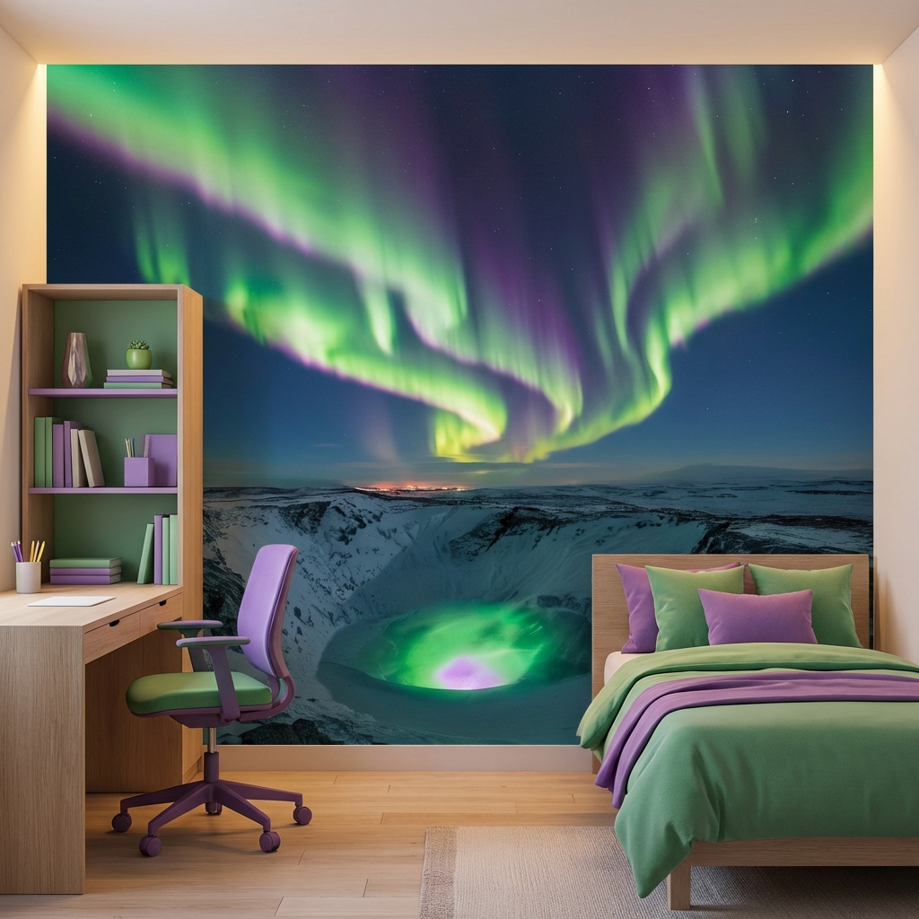 Kuzey Işıkları Aurora Borealis Duvar Kağıdı