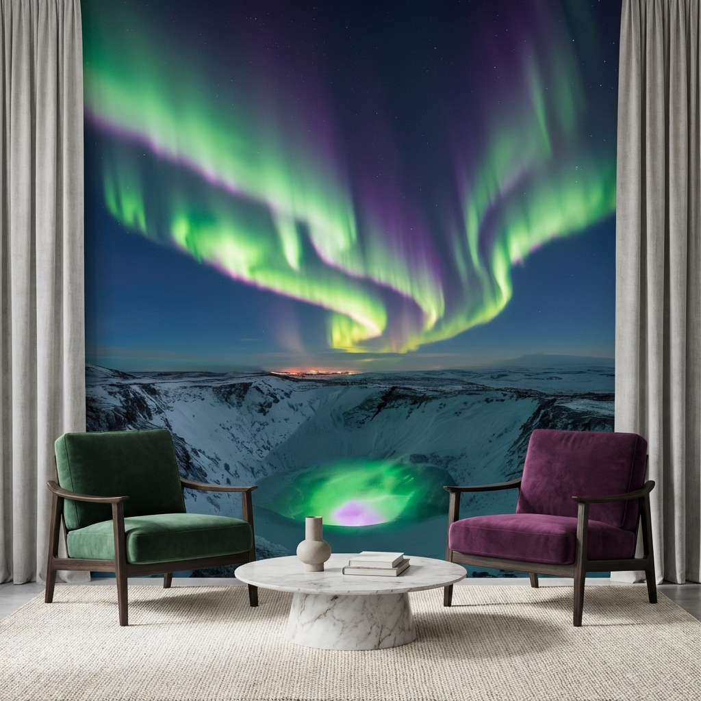 Kuzey Işıkları Aurora Borealis Duvar Kağıdı