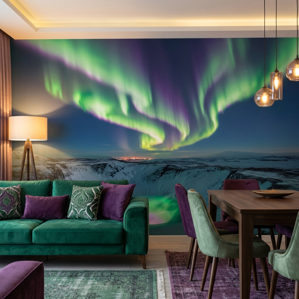 Kuzey Işıkları Aurora Borealis Duvar Kağıdı