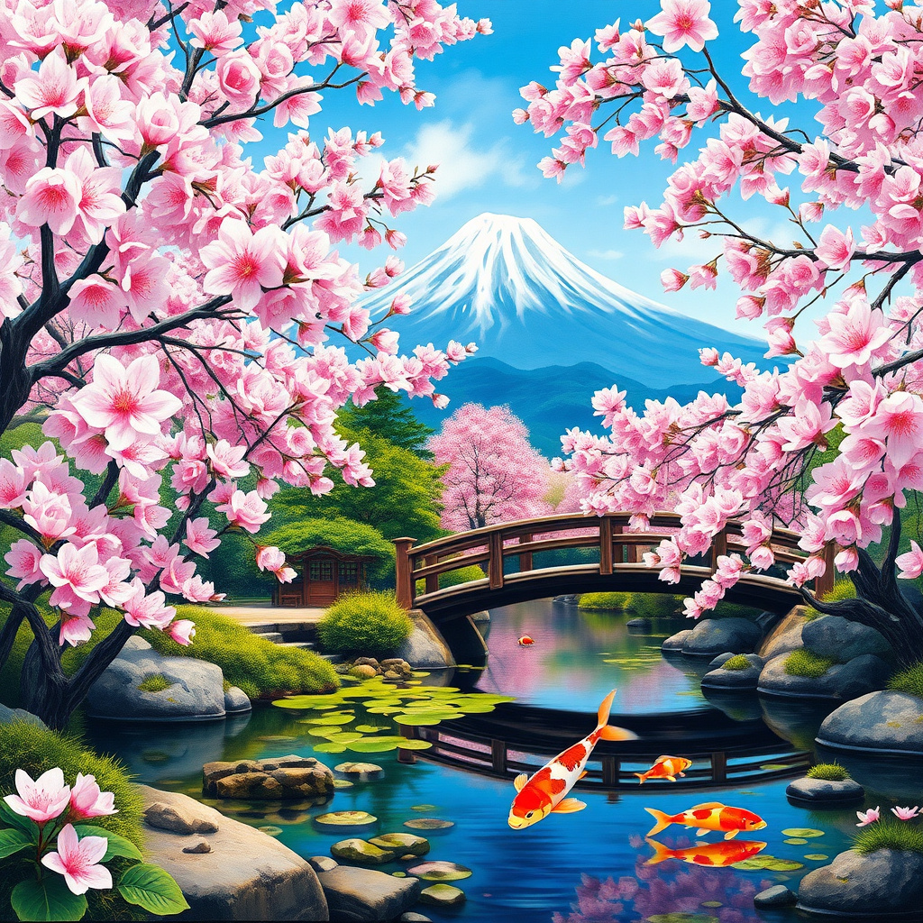 Duvarda Sanat Sanatsal Japon Kiraz Çiçeği Bahçesi (Sakura) Kendinden Yapışkanlı Duvar Kağıdı No:147 No:1135