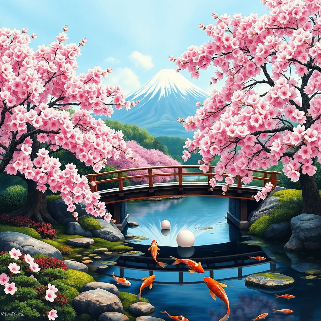 Duvarda Sanat Klasik Japon Kiraz Çiçeği Bahçesi (Sakura) Kendinden Yapışkanlı Duvar Kağıdı No:1153