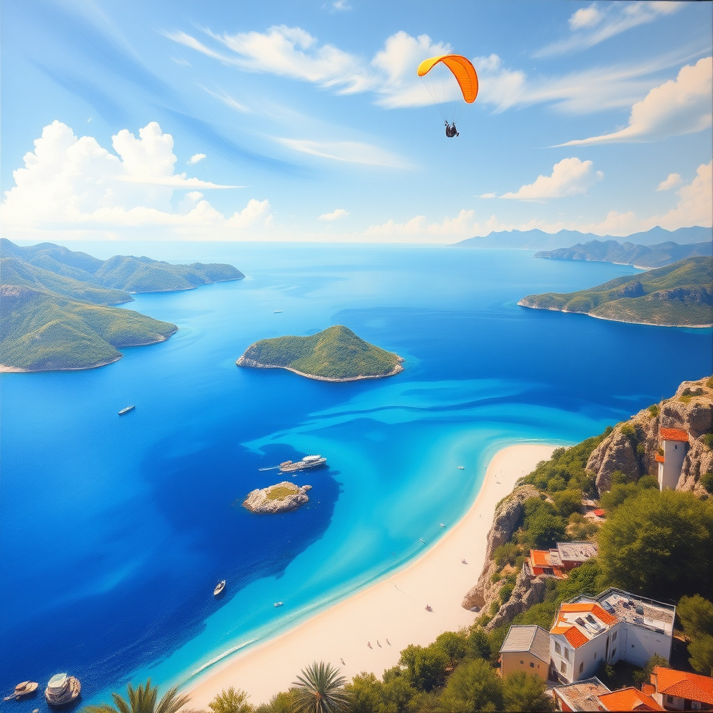 Duvarda Sanat Sanatsal Fethiye Ölüdeniz Mavi Koy Kendinden Yapışkanlı Duvar Kağıdı No:1154