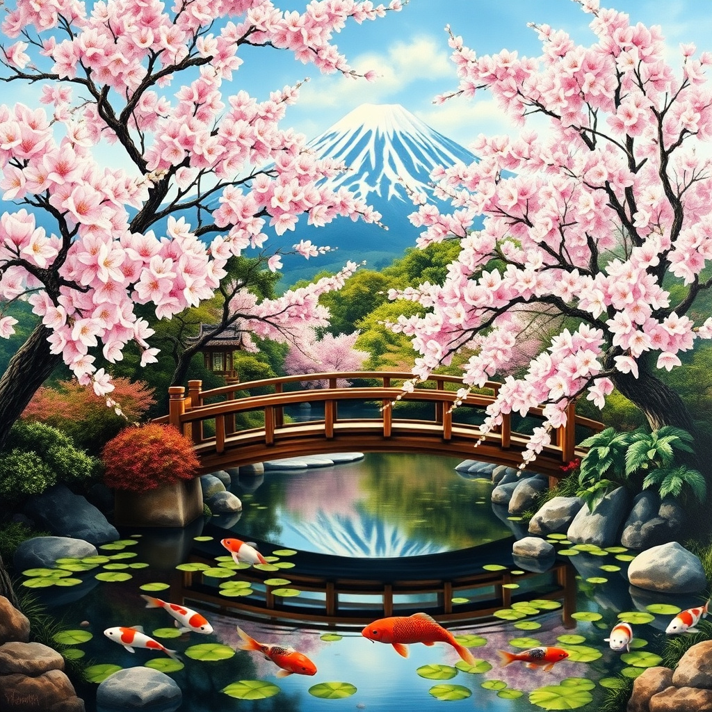Duvarda Sanat Göz Alıcı Japon Kiraz Çiçeği Bahçesi (Sakura) Kendinden Yapışkanlı Duvar Kağıdı