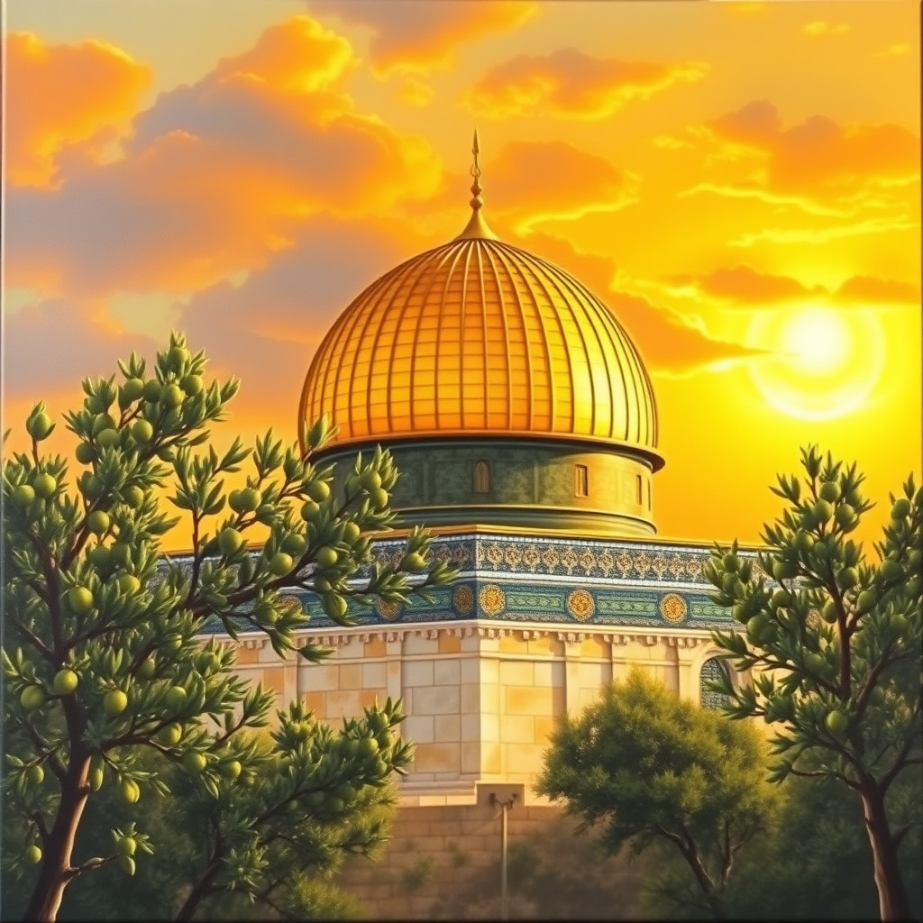 Duvarda Sanat Estetik Kudüs Kubbetü's-Sahra Camii Kendinden Yapışkanlı Duvar Kağıdı No:685