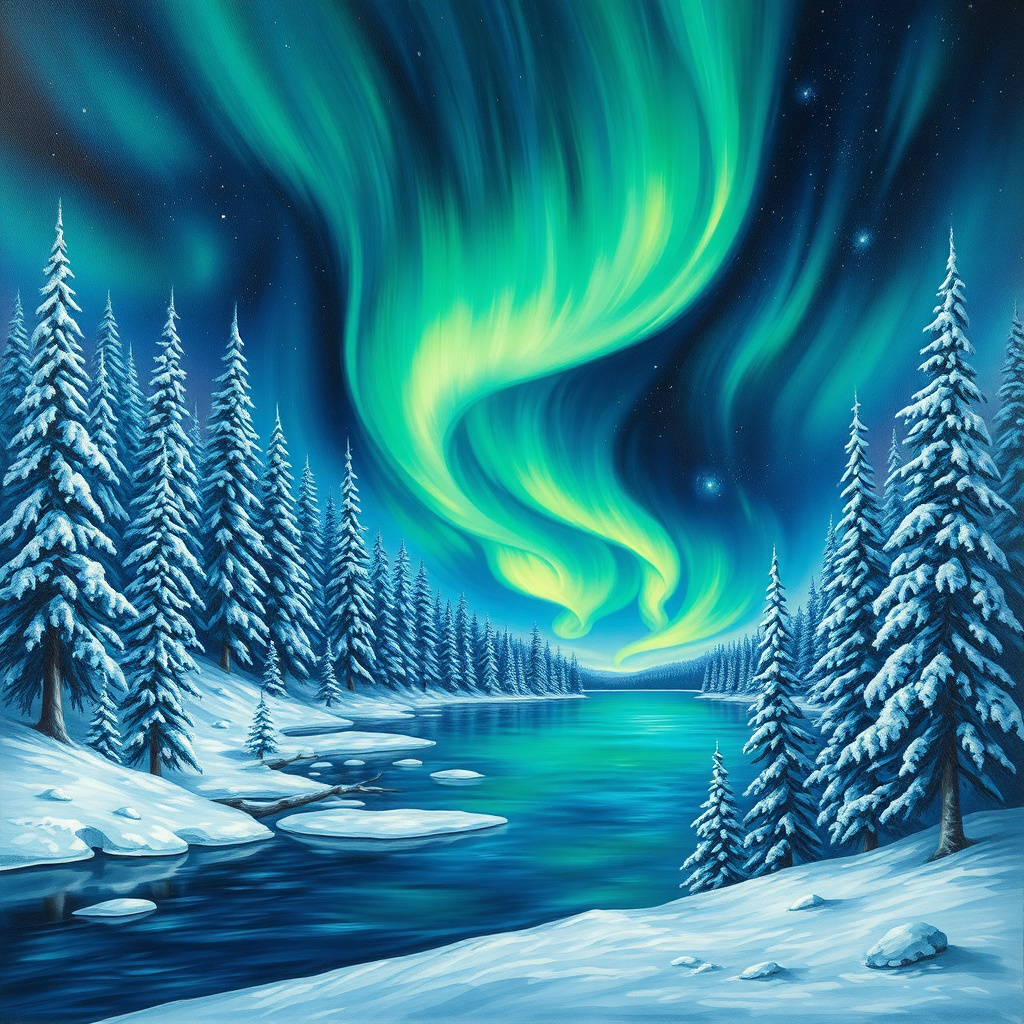 Duvarda Sanat Estetik Kutup Işıkları (Aurora Borealis) Kendinden Yapışkanlı Duvar Kağıdı No:705