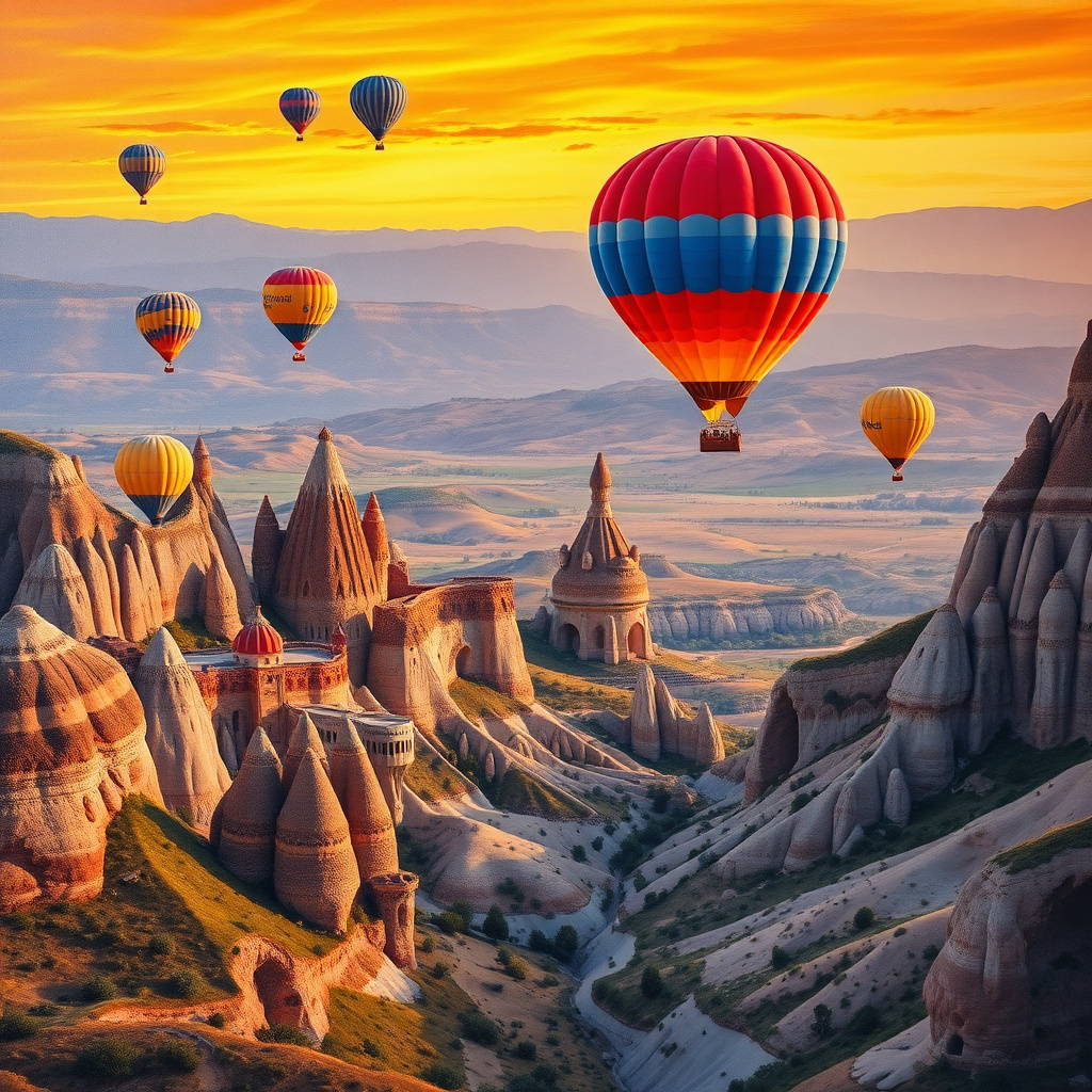 Duvarda Sanat Şık Kapadokya Balon Şenliği Kendinden Yapışkanlı Duvar Kağıdı No:360 No:731