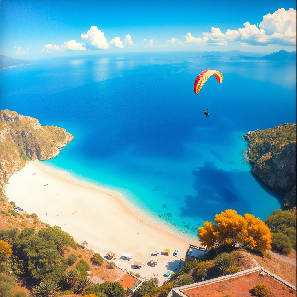 Duvarda Sanat Lüks Fethiye Ölüdeniz Mavi Koy Kendinden Yapışkanlı Duvar Kağıdı No:746