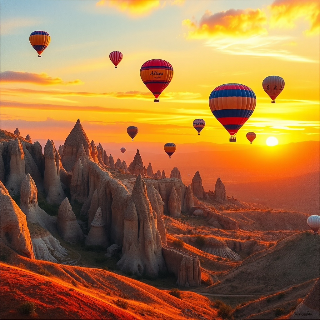 Duvarda Sanat Şık Kapadokya Balon Şenliği Kendinden Yapışkanlı Duvar Kağıdı No:166 No:800