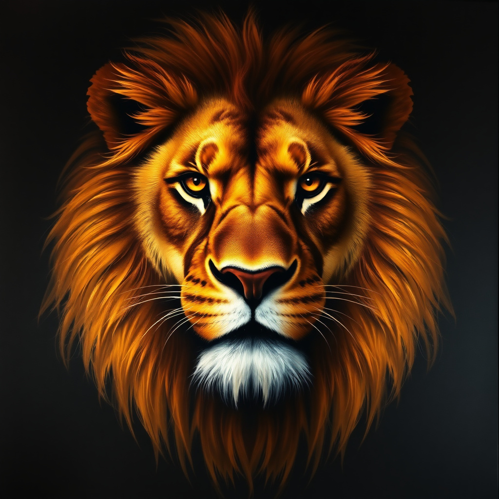Duvarda Sanat Klasik Asil Aslan Portresi Kendinden Yapışkanlı Duvar Kağıdı No:813