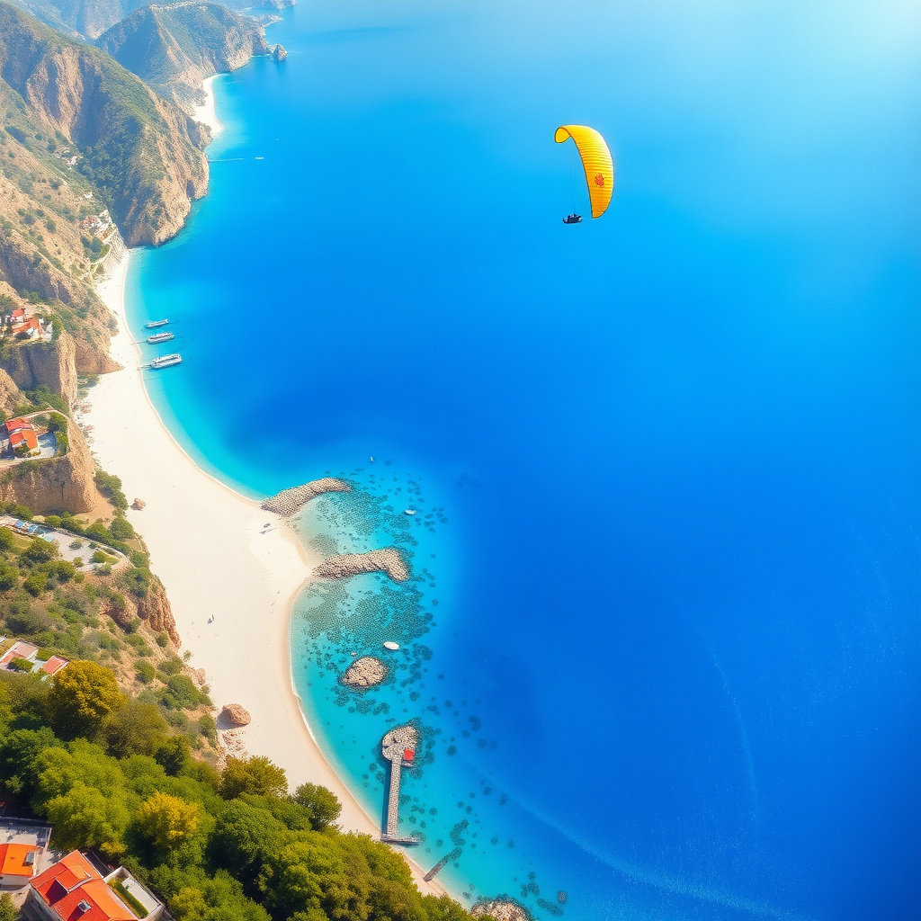 Duvarda Sanat Premium Fethiye Ölüdeniz Mavi Koy Kendinden Yapışkanlı Duvar Kağıdı No:518 No:815