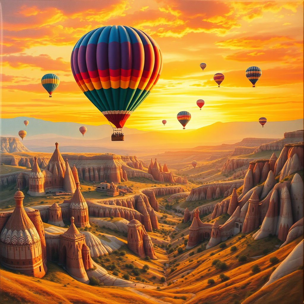 Duvarda Sanat Klasik Kapadokya Balon Şenliği Kendinden Yapışkanlı Duvar Kağıdı No:216 No:822