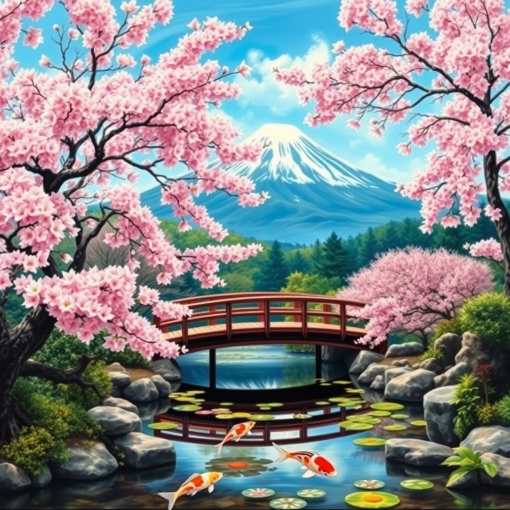 Duvarda Sanat Estetik Japon Kiraz Çiçeği Bahçesi (Sakura) Kendinden Yapışkanlı Duvar Kağıdı