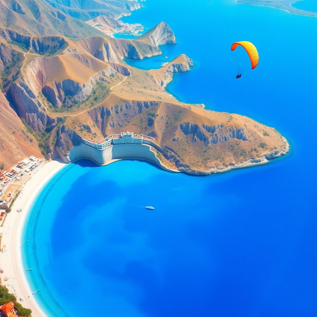 Duvarda Sanat Premium Fethiye Ölüdeniz Mavi Koy Kendinden Yapışkanlı Duvar Kağıdı