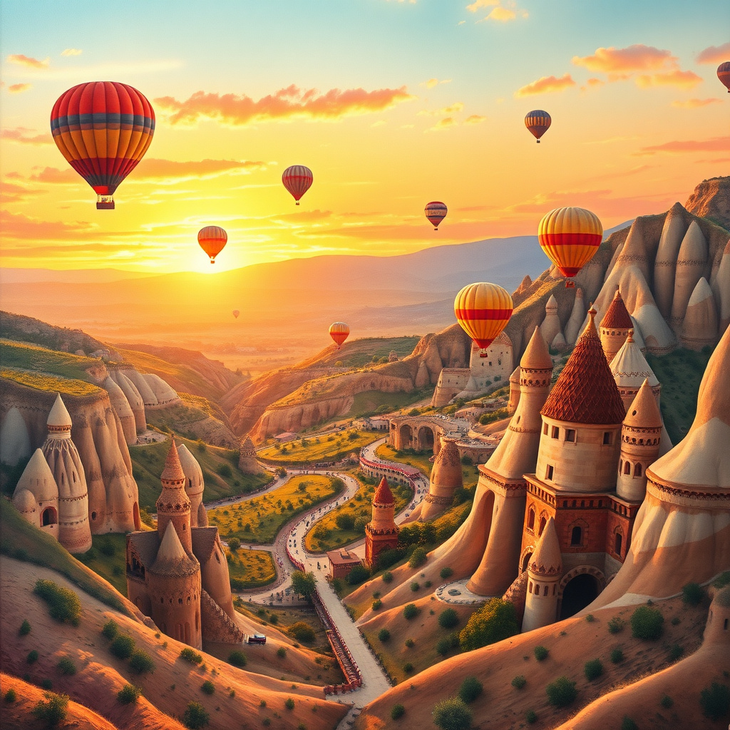 Duvarda Sanat Özgün Kapadokya Balon Şenliği Kendinden Yapışkanlı Duvar Kağıdı No:674 No:885