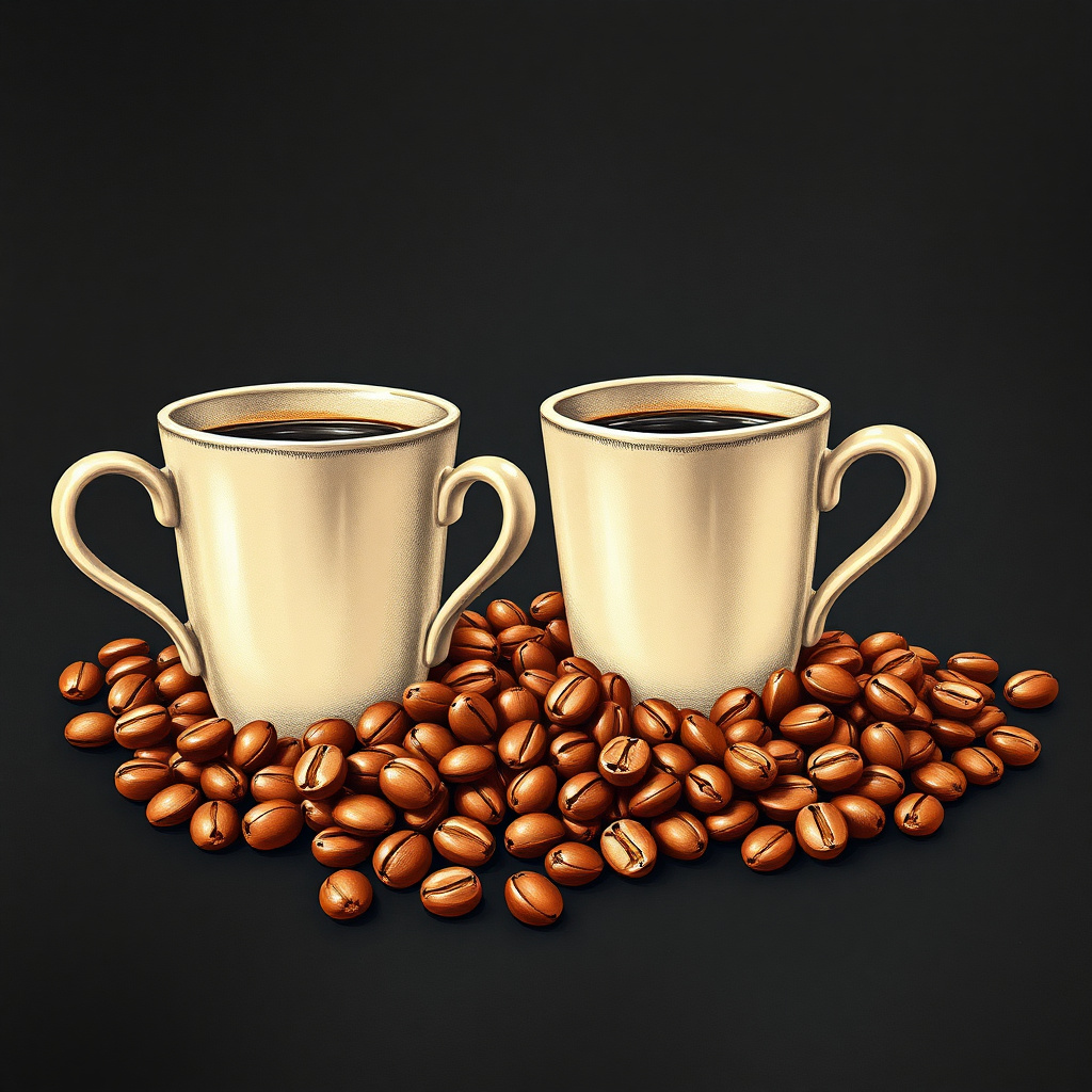 Duvarda Sanat Lüks Retro Kahve Çekirdekleri ve Espresso Kendinden Yapışkanlı Duvar Kağıdı