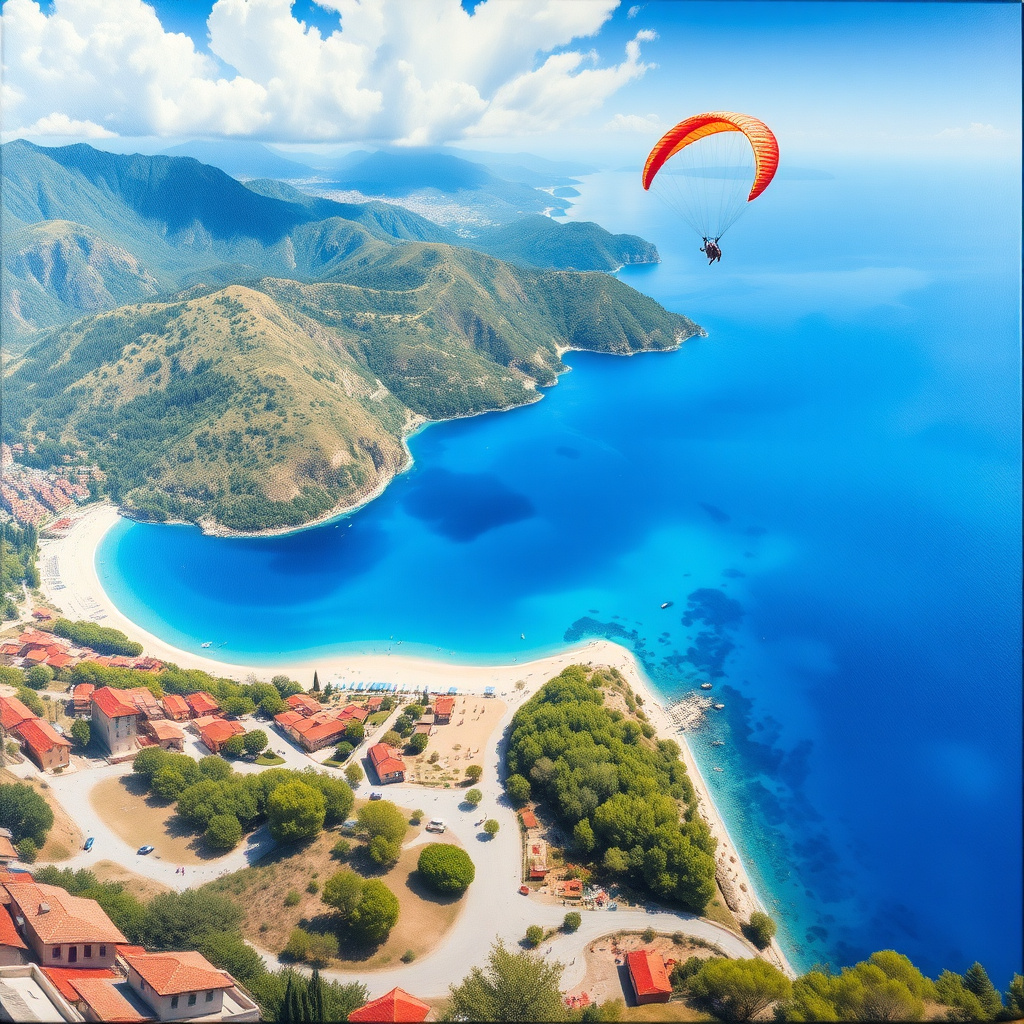 Duvarda Sanat Retro Fethiye Ölüdeniz Mavi Koy Kendinden Yapışkanlı Duvar Kağıdı No:920