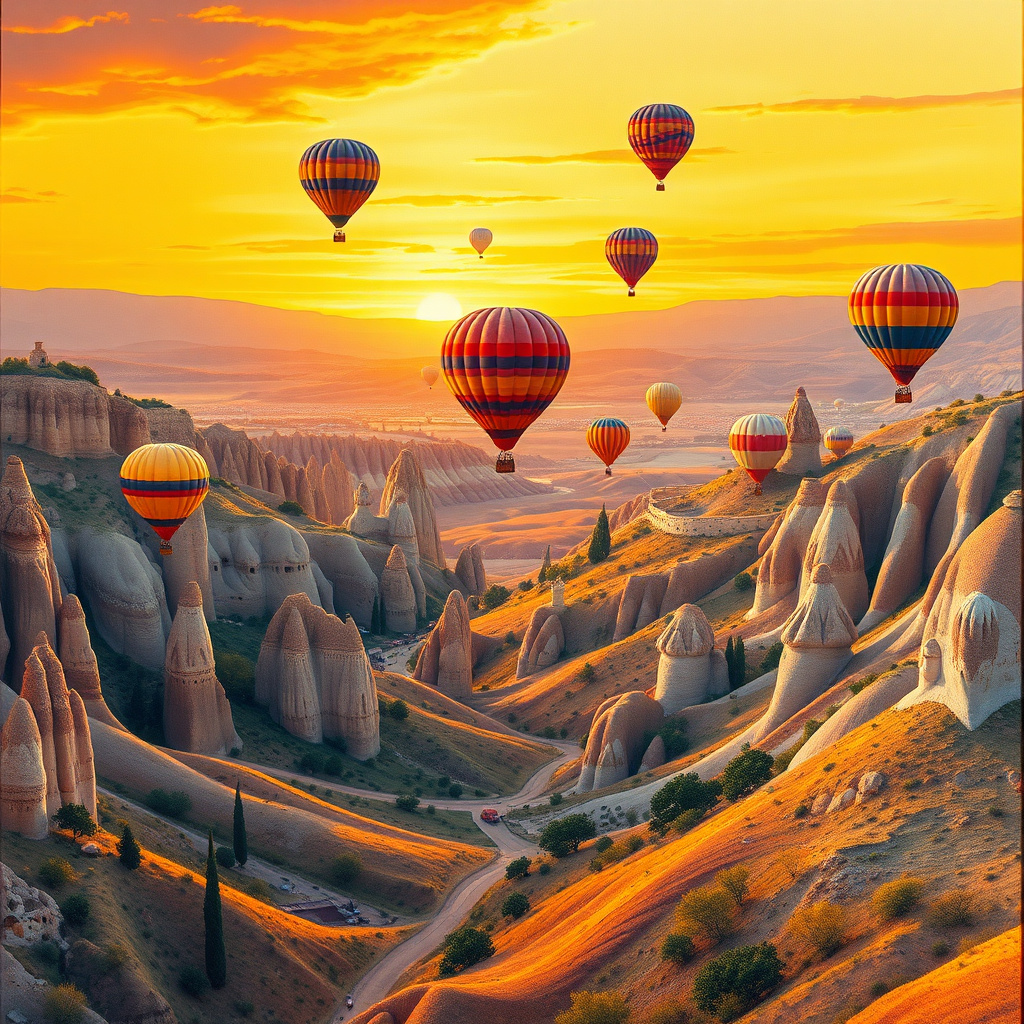 Duvarda Sanat Özgün Kapadokya Balon Şenliği Kendinden Yapışkanlı Duvar Kağıdı No:923