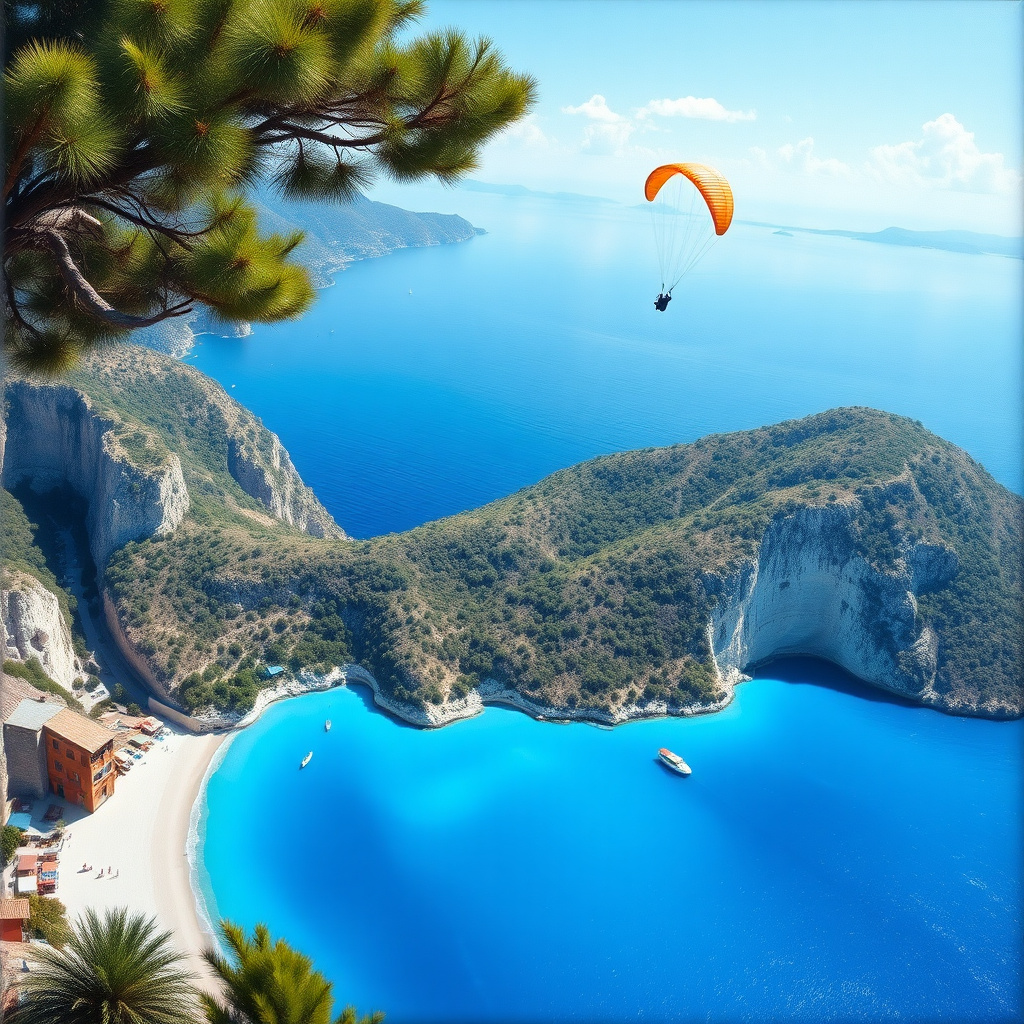 Duvarda Sanat Sanatsal Fethiye Ölüdeniz Mavi Koy Kendinden Yapışkanlı Duvar Kağıdı