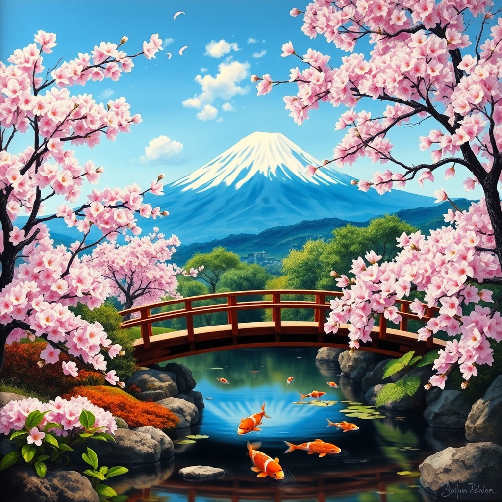 Duvarda Sanat Özgün Japon Kiraz Çiçeği Bahçesi (Sakura) Kendinden Yapışkanlı Duvar Kağıdı No:999